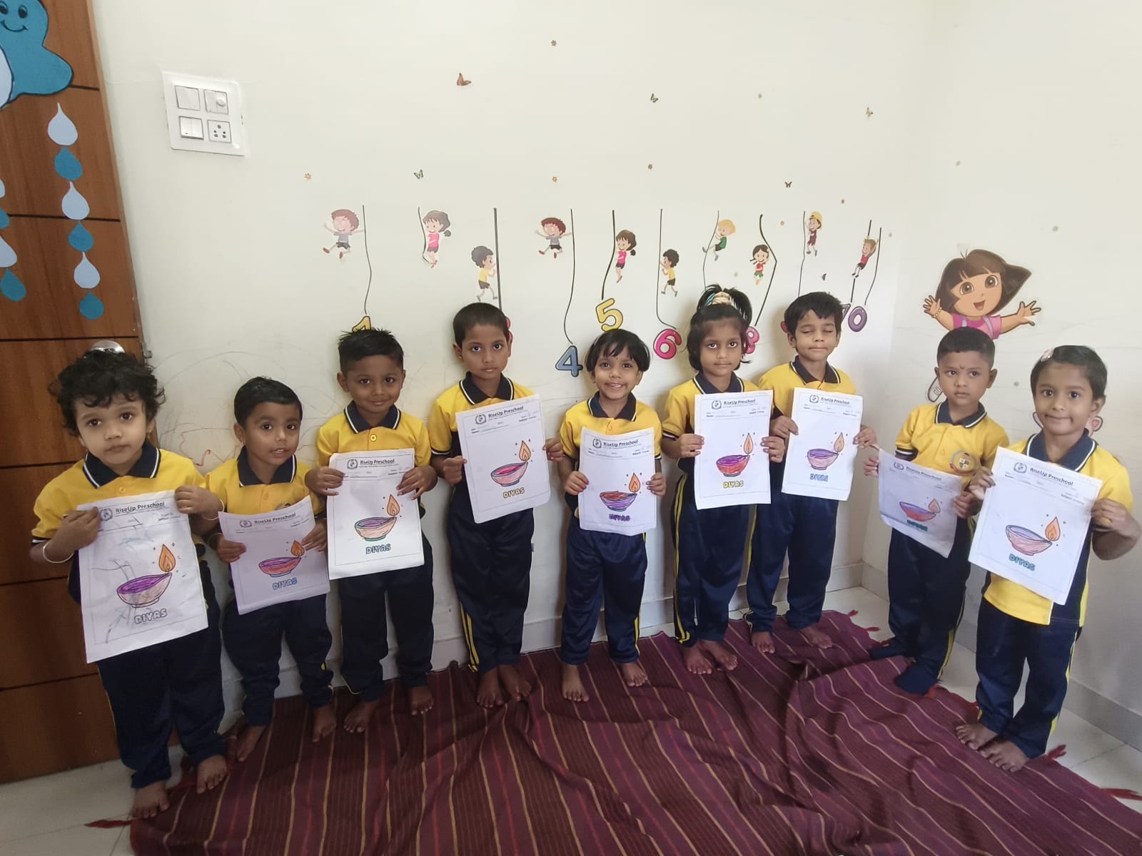 🌼 Celebrating Culture & Creativity: Mahashivratri Kolaj Activity at RiseUp Preschool