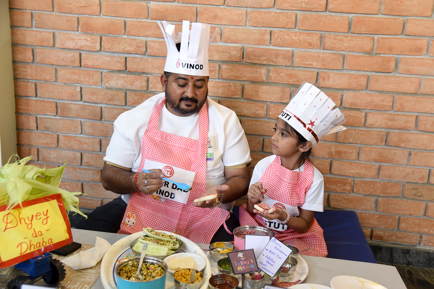 Making food with dady